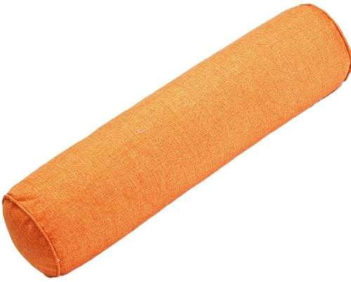 MSNCS Nackenrolle Zylinderkissen mit Bezug Rollenkissen Multifunktional Nackenrollenkissen Lendenrolle Stützkissen Abnehmbar, für Kopf, Nacken, Yoga,Rückenstütze(Orange,20x100cm)