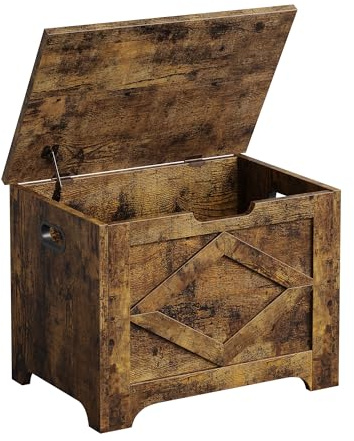 GarveeMore Baúl Juguetes con Banco de Almacenamiento y Patas de Forma Única, 60×40×45 cm, para Pasillo, Dormitorio y Salón Colores vintage