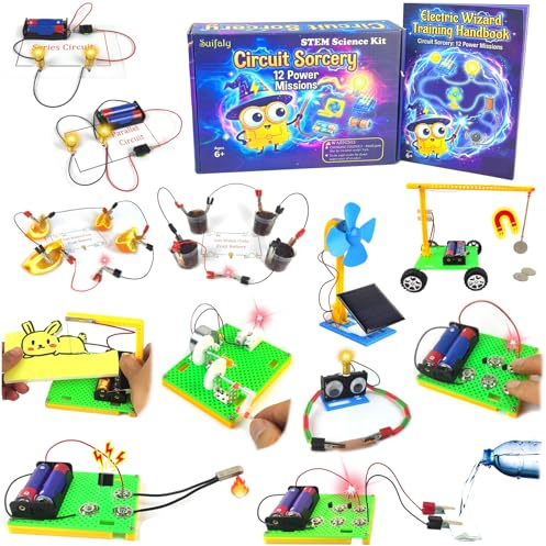 Circuit Sorcery Electric STEM Science Kit for Kids - 12 Power Missions Electricity & Electronics Experiments Lab - Energy Exploration Toy Kit for Boys & Girls - Educational Gift Ages 6+