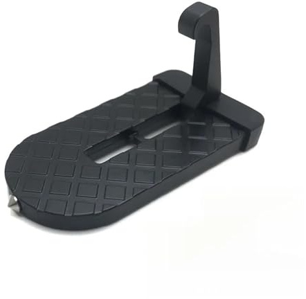 Pedal de puerta de coche plegable con gancho de pestillo de aleación de aluminio, martillo de seguridad, accesorio universal para coche escalera techo coche(1pcs black)