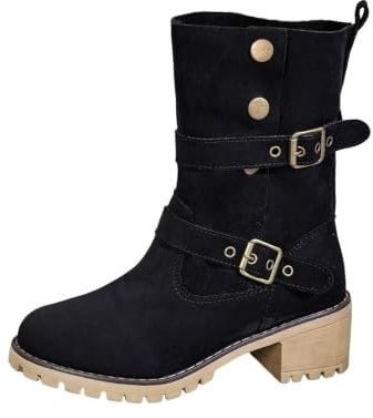 Generisch Bottines élégantes pour femme avec talon, bottes d'extérieur à tige large, bottines pour femme, bottines à plateforme, talon bloc, bottines pour festival, bottines sexy, bottes légères à