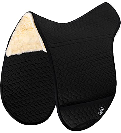 Werner Christ Lammfell Satteldecke für Fellsattel Basic Plus und Premium Plus anatomische Sattelunterlage aus echtem medizinischem Fell, erhältlich in schwarz & braun, Größen: Warmblut, Pony, Shetty