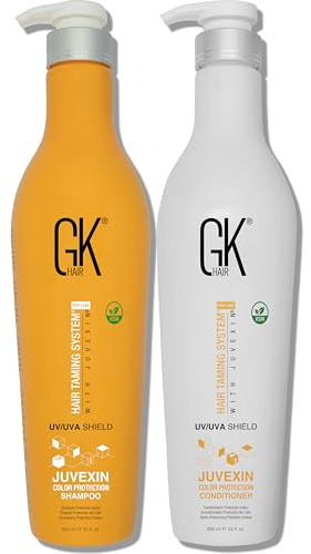 GK HAIR Global Keratin Colored Shield Shampoo and Conditioner Set (8.11 Fl Oz/240ml) Nettoyage en profondeur, hydratation, protection contre la chaleur pour les cheveux colorés, secs, abîmés et crépus