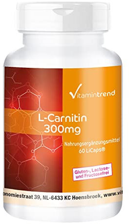 L-Carnitin 300mg - 60 Kapseln Carnipure® - in LiCaps® gut vor Oxidation geschützt - hochdosiert - vegan - bioverfügbare Supplements aus Deutschland | Vitamintrend®