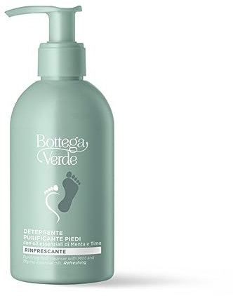 Bottega Verde, Deo piedi e scarpe con oli essenziali di Menta, Timo e Tea tree (125 ml) - sudorazione