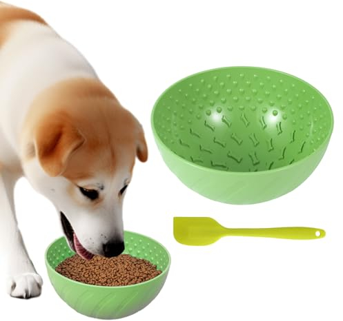 Schlecknapf, Schleckmatte, Hundenapf, Fressnapf für Hunde mit Spachtel, 15° Beliebige Neigung ohne Slow Feeder, Hundenapf Grosse,Hunde Fressnapf, für Mittelgroße und Große Hunde, grüner