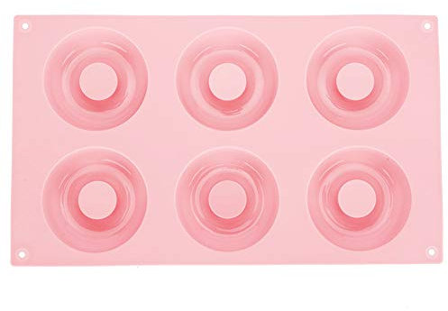 MOUMOUTEN Molde para Donuts, Molde De Silicona para Pasteles, Molde para Hornear Donuts, Molde para Repostería, Herramientas para Hornear, Antiadherente para Pasteles, Donuts, Galletas(Rosa)