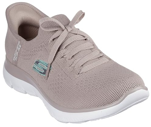 Skechers Damen Summits New Daily Sneakers, Taupe Knit Mint Trim, 41 EU