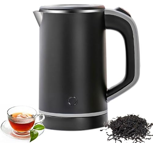 Mini-Reisewasserkocher, 800 M: Edelstahl elektrischer Wasserkocher, geeignet für Büro, Geschäftsreise, Heimcamping, Kaffee- und Teegetränke (Schwarz)