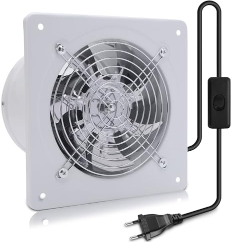MEKOTRIN Extractor de Aire con Interruptor, Ventilador Silencioso Montado en Ventana con 3 Orificios para Campana de Cocina, Baño, Uso Industrial (6 pulgadas 40W)