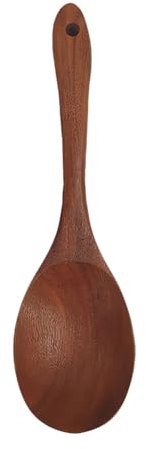 Grande cuillère de service en bois - Grande spatule de cuisine en bois robuste - Cuillère à mélanger à long manche - Spatule pour la maison et le restaurant