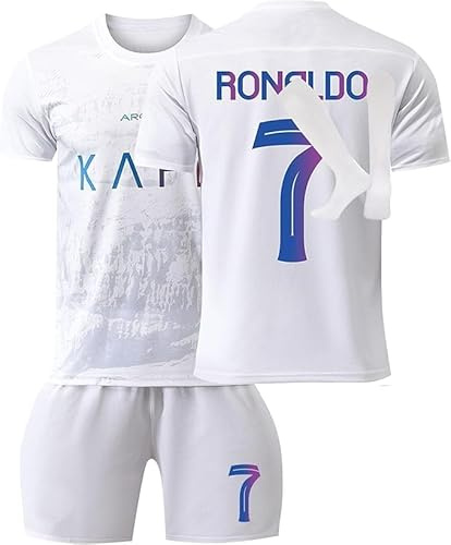 Maillot de Foot Enfant et Adultes, Ensemble de Foot Enfant 3 Pièces, Tenue Football Enfant Nouveaux Maillots, Ensemble Football Homme Garçon Vêtement Sport Tshirt, Shorts et Chaussette Set