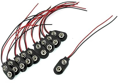 TEHAUX 10pièces Connecteurs Clip Batterie Type i avec Câble Noir pour Alimentation LED Et Appareils Électriques