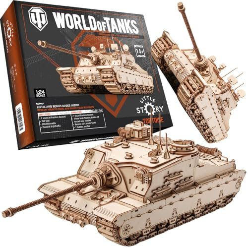 little story World of Tanks Panzer - Modèle en bois 3D - Voiture de combat blindé - Modèle officiel de licence à assembler - DYI - Machine de guerre - Jouet éducatif pour enfants - Char de combat en