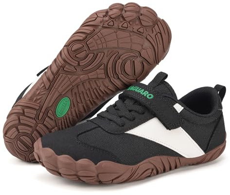SAGUARO Barfußschuhe Kinder Jungen Barfussschuhe Mädchen Atmungsaktiv Zehenschuhe Leicht Barfuß Sneaker Weich rutschfest Barefoot Shoes, Schwarz, 32 EU