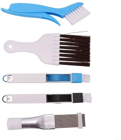 Lot de 5 peignes à lattes et brosse pour nettoyer les climatiseurs, réfrigérateurs et crevasses