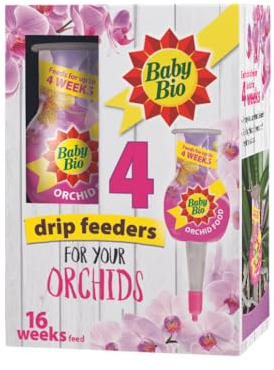 Baby Bio Automatic Orchid Drip Feeders, 4 x 40ml - Ready To Use Plant Food - Easy Care for Supporting Healthy Growth and Vibrant Flowering