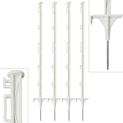 Eider Landgeräte GmbH Weidezaunpfähle 105 cm hoch, weiß 20 Stück - Made in Germany