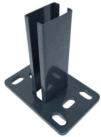 Zaundirekt Aufschraubhülse 60x40 mm Anthrazit RAL7016 mit Fußplatte | Zum Aufschrauben auf Beton & Mauerwerk | Robuste Stahlkonstruktion | Korrosionsbeständig