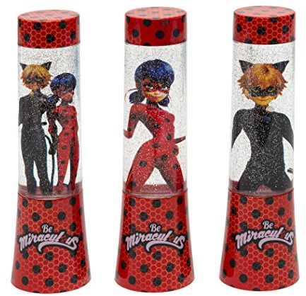 Joy Toy 65973_12 Miraculous LED-Glitzerlampen 4, 5x4, 5x15 cm in Tubenverpackung- Batterie betrieben