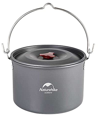 Naturehike Camping Suppentopf Kochgeschirr mit Deckel Groß Outdoor Tragbares Hängetopf Kochset für 1-6 Personen