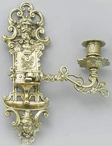 Artissimo Wandkerzenhalter/Klavierhalter Gold Messing Massiv Klavierleuchter Wandkerzenhalter Gold Wandrelief Wanddeko 82261