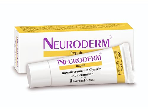 NEURODERM Repair Creme, 50 ml – Hautcreme mit Glycerin & Ceramiden bei Neurodermitis | Für Erwachsene, Kinder & Säuglinge – Unterstützt die Regeneration der trockenen Haut bei Ekzemen