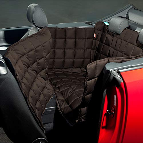 Doctor Bark gepolsterte Cabrio Autoschondecke mit All-Side Schutz für die Rückbank, für alle Cabrios aus Baumwoll-Mischgewebe, S Braun