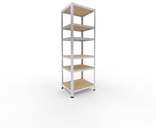 shelfplaza Home 180x60x50cm Schwerlastregal verzinkt mit 6 Böden x 145kg | Kellerregal · Lagerregal · Metallregal · Regale für Kellerraum · Steckregal · Abstellraum Regal