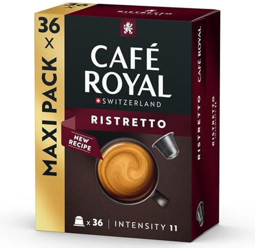 Café Royal Ristretto 36 Capsules pour Cafetière à Café Nespresso - Intensité 11 - Capsules de Café en Aluminium certifiées UTZ