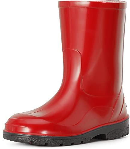 Ladeheid Botas de Agua Zapatos con Suela Antideslizante Botas de Goma Lluvia para Niña Unisex Rainboots de Caucho para Niños Botines para Niñas LA-939 (Rojo-2, 34 EU)