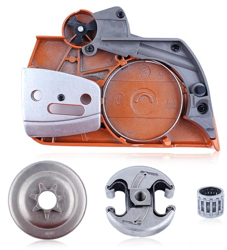 Adefol Kettenbremse Kupplung Seitenabdeckung und .325 7T Kupplungstrommel Für Husqvarna 340 345 346 350 Serie mit Nadellager Ersatzteile für 537107801, 578097901