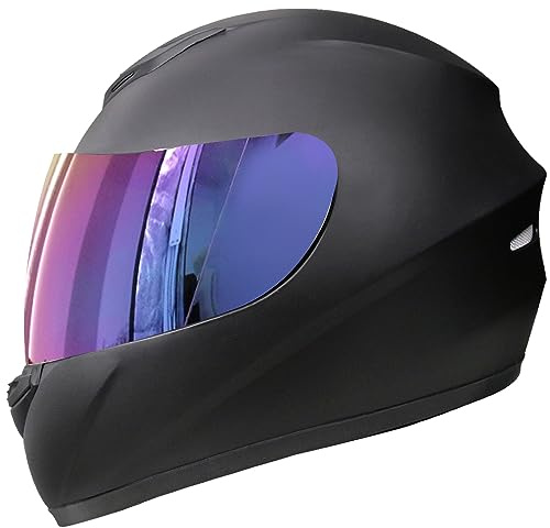 Zorax ZOR-819 Full Face Helmet + Iridium Visor - Matt Black XL (61cm) | Motorbike Motorcycle Road Legal ECE 2206