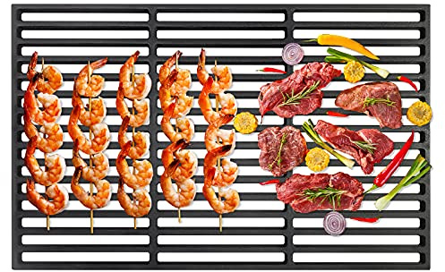 XMTECH Parrilla de hierro fundido para barbacoa rectangular, accesorio para barbacoa de gas, barbacoa de carbón vegetal (60 x 40 cm)