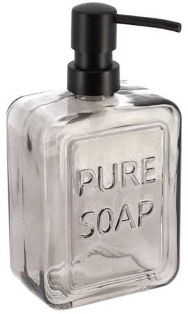 Smoked Glass Soap Dispenser Pure SOAP 18 FL OZ