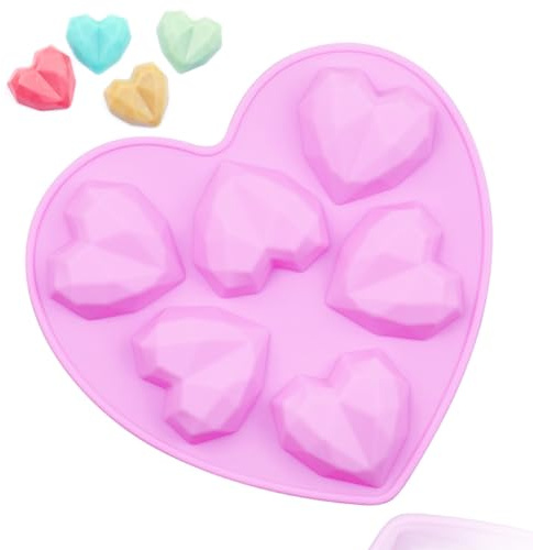 TTOA 1Pcs Cuore Diamante 6 Cavità 3D Torta Cioccolato Stampo San Valentino Stampo Cubo di Ghiaccio Cera Melt Resina Decorazione Strumento