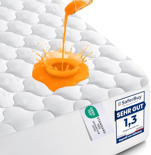 Utopia Bedding Coprimaterasso trapuntato impermeabile 90 x 200 cm, materassino elastico per materasso spesso 30 cm (Bianco)