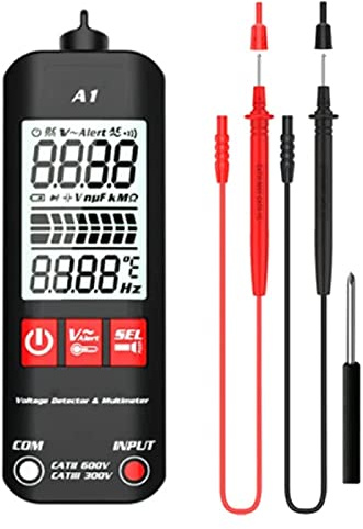 Multimètre numérique, multimètre numérique intelligent anti-brûlure entièrement automatique A1, multi-testeur numérique intelligent 2 en 1, détection automatique des fils zéro et fils d'incendie, mesu