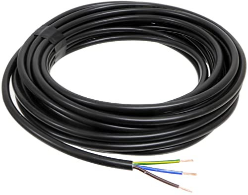 3 Core 0.75mm Flex Round Cable Black Flexible 3183Y Wire for Lighting and Extension Leads - 10 Metre