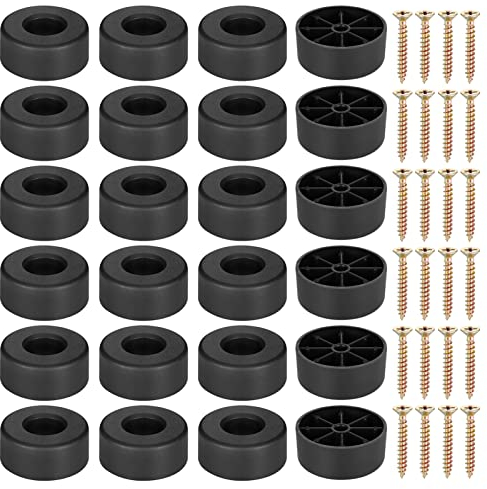Zocipro 24Pcs Patas de Plástico para Muebles, Patas para Mesas Redondas 45 x 20mm con 24 Tornillos, Protector para Patas de Muebles de Madera Patas de Plástico para Mesas Sillas Sofás