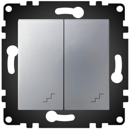 WESA - Interruptor Doble de Pared Conmutado Estándar, Fácil instalación con Opción a Distintos Diseños, No incluye marco, PJ-05-G