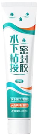 Underwater Bonding Waterproof Adhesive, 120ml Heavy Duty Leakage Plugging Adhesive Underwater Sealant, Shower Pool Lights Tile Repair Super Glue (White)