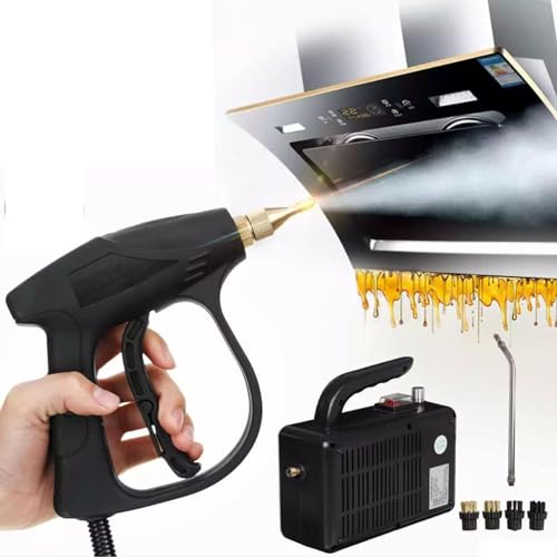 McbeAn Pulitori a Vapore, Macchina per La Pulizia a Vapore Secco Portatile da 2500 W con 4 Testine, Pulitore a Vapore Ad Alta Temperatura Ad Alta Pressione da 3,5 Bar, per Auto, Soggiorno, Cucina