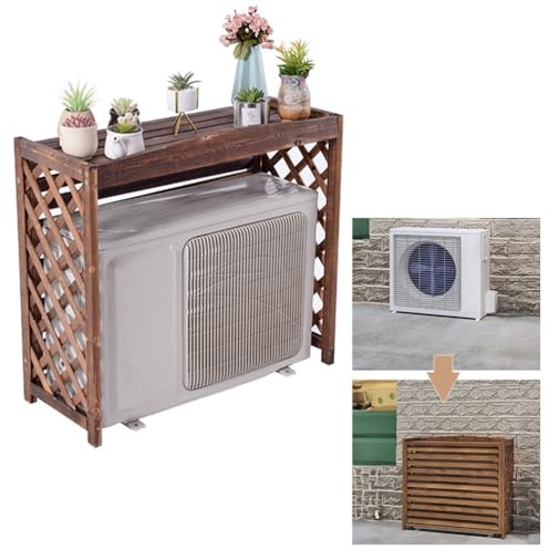HRXQ Blumenständer Holz Jalousie 4 Größen Verkleidung Klimaanlage Außengerät Zaun Bildschirm Zu Verstecken Air Conditioner (Size : Small)