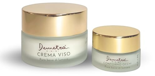 Demetra Kit Skincare 2 in 1- Crema viso 85% e Contorno occhi 80% - Bava di Lumaca e Acido Ialuronico (50ml-15 ml)
