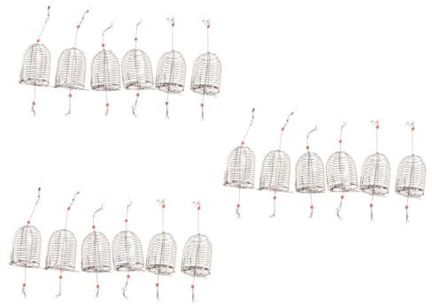 BESPORTBLE 18 STK Schwimmköder Angelköder Fischkäfig Köderkäfig Nest Maker köder käfig klein Angelkäfig Fischköderkäfig Fangkörbchen Angelfalle Käfig Rostfreier Stahl Angeln rot