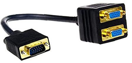 Lisher SVGA macho a 2 SVGA VGA macho a doble 1 en 2 cable VGA macho a ordenador