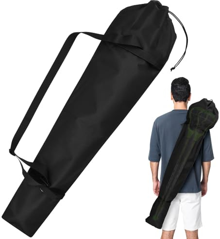 Cosmos Lacrosse Equipment Carrying Bag Holds 2 Sticks, Portable Lacrosse Essentials Storage Pouch with Adjustable Shoulder Strap, Black, L (46 Length)