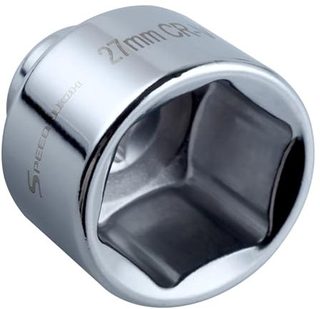 SPEEDWOX 27mm Oil Filter Socket Wrench Low Profile Wrench Oil Filter Removal Tool 6 Point Socket 3/8 Drive Fit Mercedes Volkswagen Kia