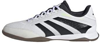 adidas Unisex Predator League Indoor Football Boots, Cloud White/Core Black/Lucid Lemon, 45 1/3 EU